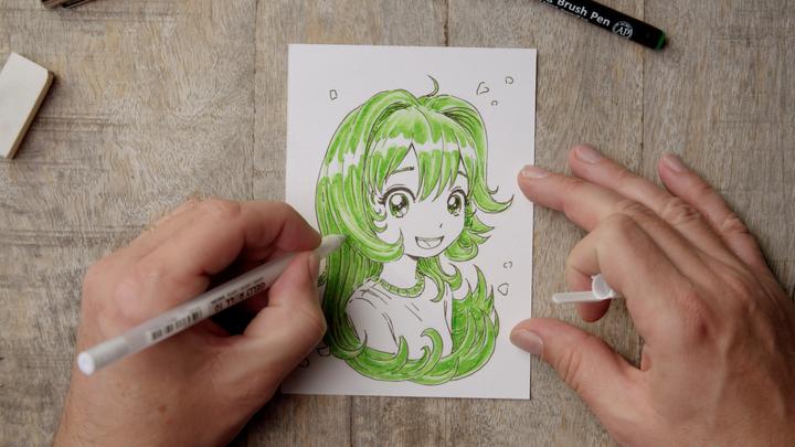 Actual product image Sakura Kreativ Kit (Black, Emerald green, White, 3x)