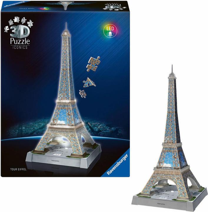 Image du produit Ravensburger 3D Puzzle 216 Teile - Iconics: Eiffelturm - mit Licht (216 pièces)
