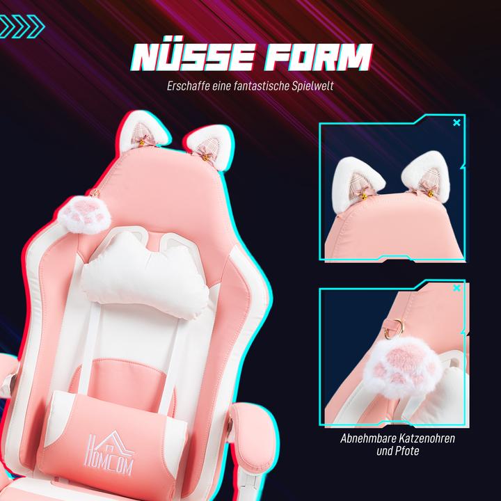 Actual product image Homcom Gaming-Stuhl Kunstleder Rosa