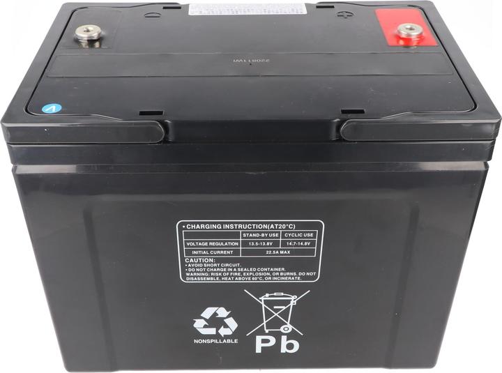 Actual product image Multipower 2 Stück PB Blei Akku passend für Seniorenmobil Elektromobil AS E 450 F, 12V 75Ah Blei AGM E450F (12 V, 75 Ah)