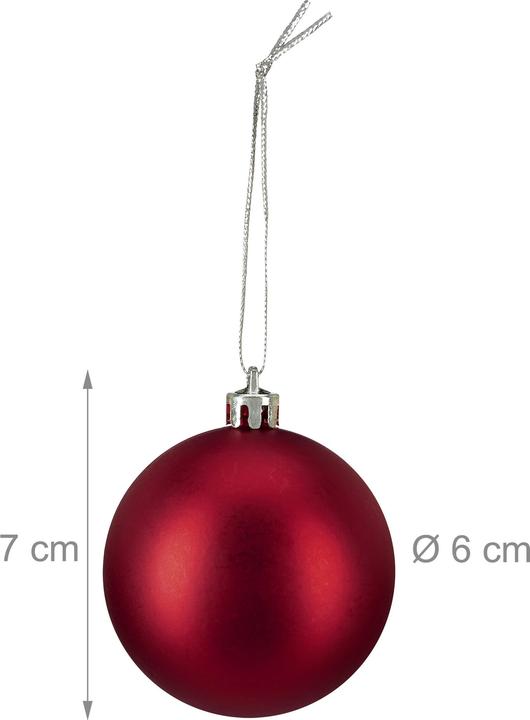 Image du produit Relaxdays - Weihnachtskugeln im 50er Set, Rot/ Silber, 7 x 6 cm (50-pièce)