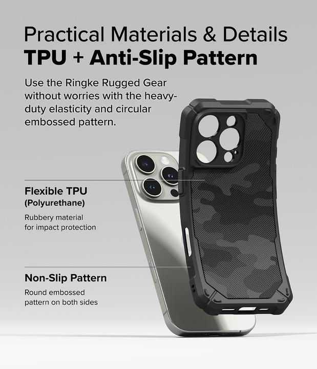 Image du produit Ringke Case for iPhone 16 Pro Max RUGGED GEAR CAMO BLACK (Apple iPhone 16 Pro Max)