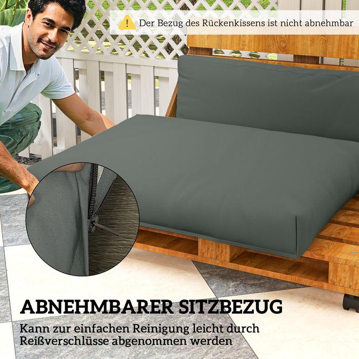 Image du produit Swisshandel24 Palettenkissen 2er Set Palettenpolster mit Rückenlehne 120x80x20 cm Dunkelgrau (120 x 80 x 20 cm)