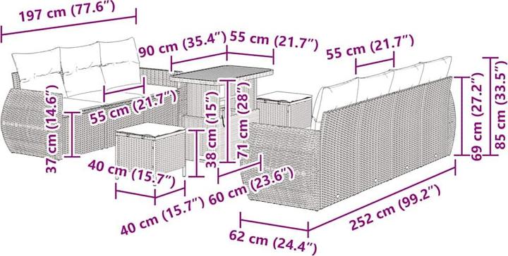 Actual product image vidaXL Garden sofa set