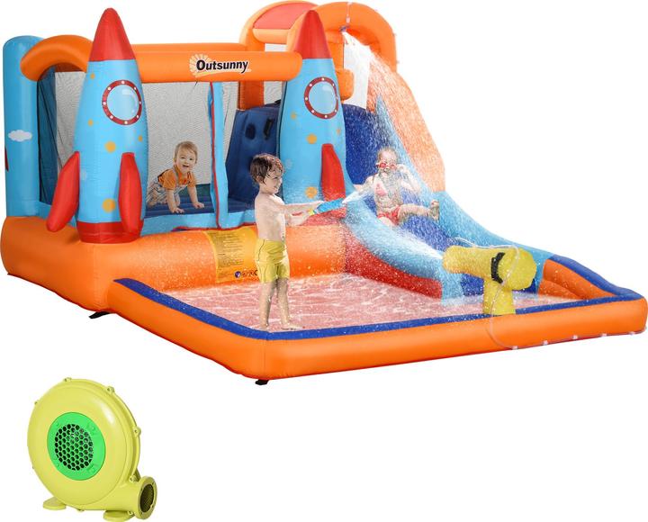 Immagine prodotto Outsunny Castello gonfiabile con piscina e scivolo