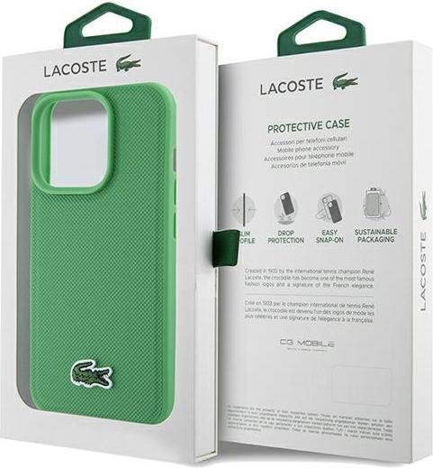 Productafbeelding Lacoste LCHMP15XPVCN iPhone 15 Pro Max 6,7" zielony/groene hardcase Iconic Petit Pique MagSafe (Apple iPhone 15 Pro Max)