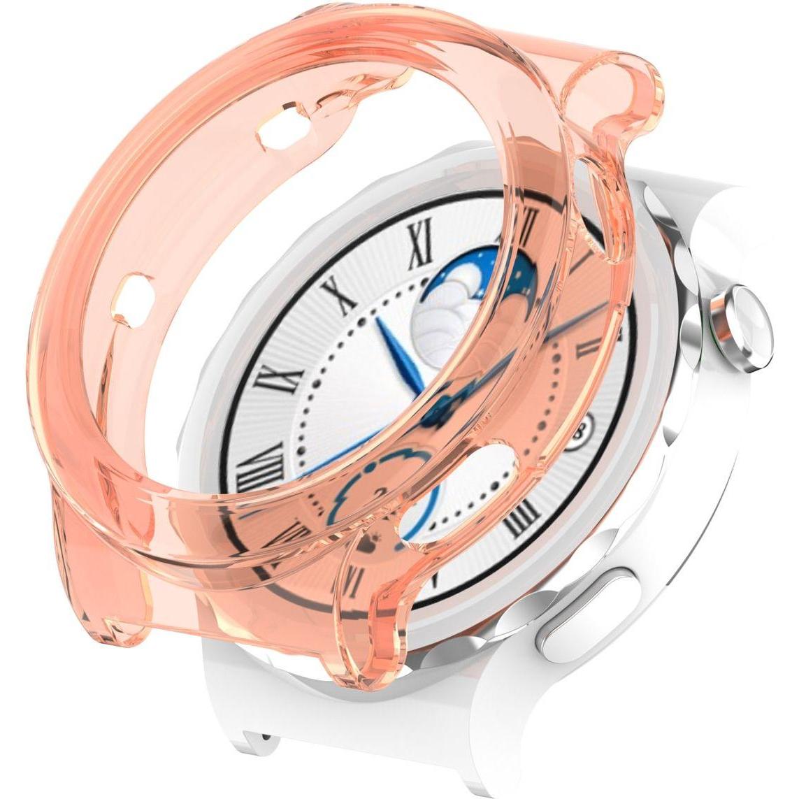 König Design Schutz Tasche Hülle für Huawei Watch GT 3 Pro 43mm Case Cover Bumper Etui Tasche, Smartwatch Zubehör, Rosa
