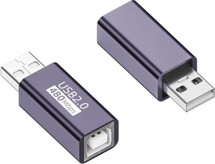 Actual product image PowerGuard USB B 2.0 (female) socket to USB A 2.0 (male) adapter (USB 2.0)