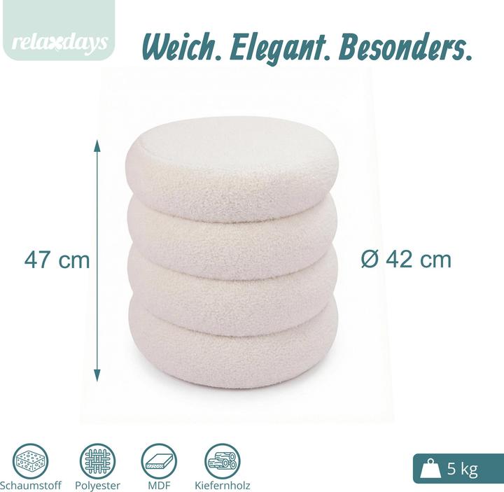 Produktbild Relaxdays Teddyfell-Hocker
