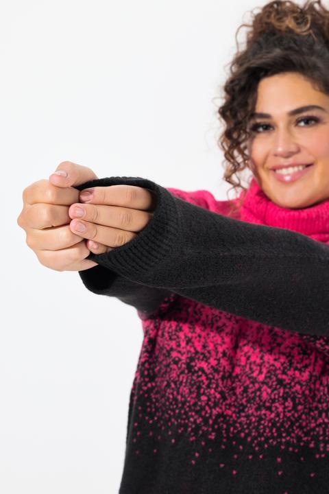 Immagine prodotto Ulla Popken Abito midi in maglia, sfumature di colore, collo alto, manica lunga (54)