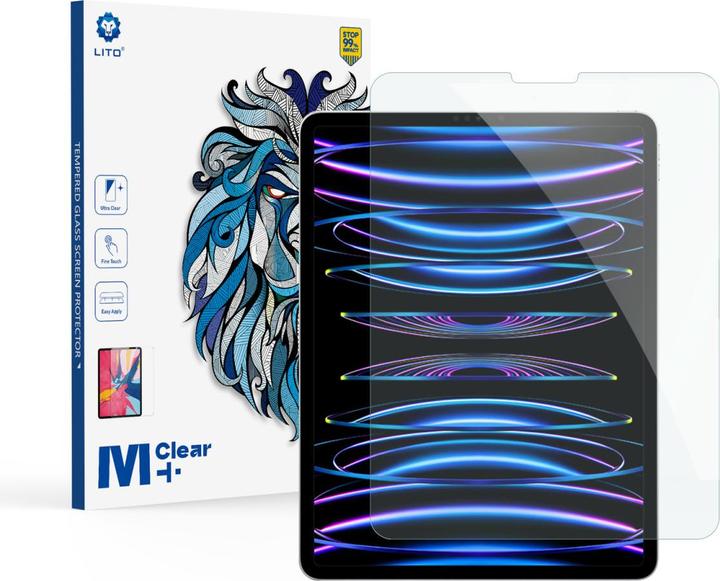 Lito iPad Pro 12.9 Panzerglas - Transparent (1 Stück, iPad Pro 12.9 2020 (4. Gen), iPad Pro 12.9 2022 (6. Gen), iPad Pro 12.9 2021 (5. Gen), iPad Pro 12.9 2018 (3. Gen))