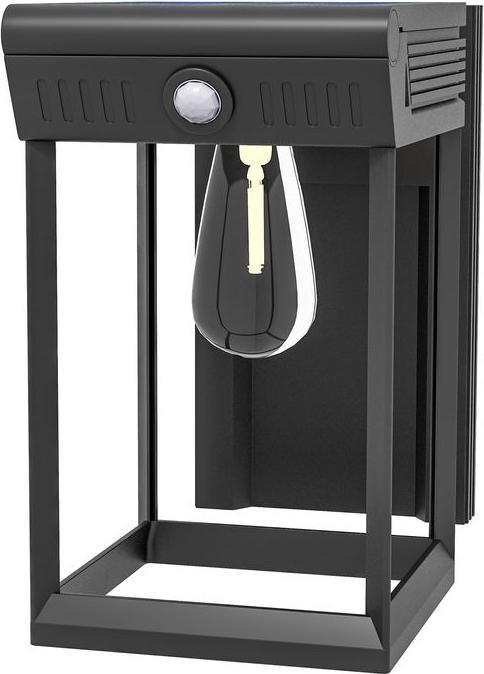 Actual product image Swisshandel24 Solar wall light LED outdoor light garden light warm white adjustable light sensor IP44 black (160 lm, IP44)