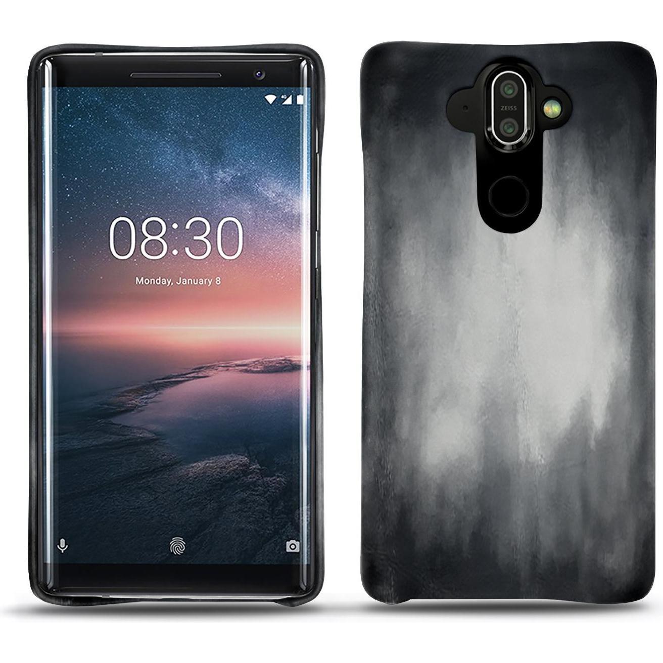 Thumbnail - Noreve Lederschutzhülle (Nokia 8 Sirocco), Smartphone Hülle, Grau