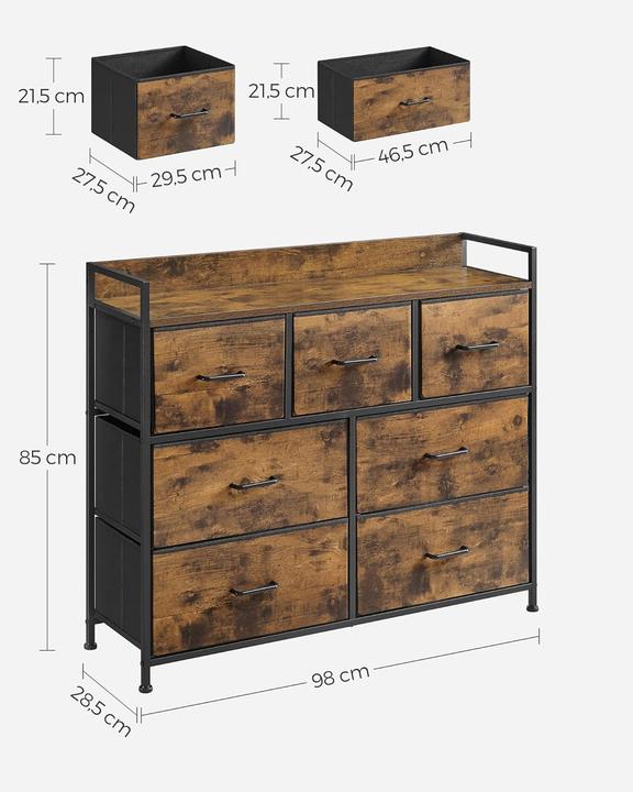 Produktbild Songmics Sideboard, LTS137B01 braun 98,0 x 28,5 x 85,0 cm