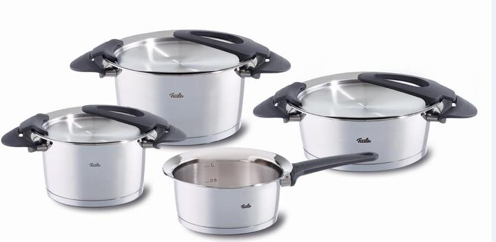 Productafbeelding Fissler Intensa Pannenset, 4-teilig mit Metall-Deckeln, für alle Herdarten (Kookpotten en pannenset, Roestvrij staal)