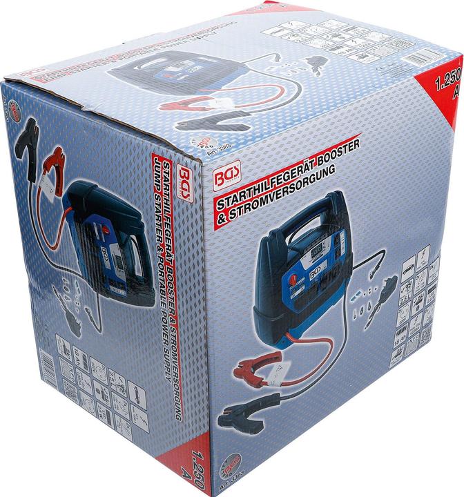 Actual product image BGS Multi-Function Jump Starter & Mobile Power Supply 5-in-1 18 Ah (1250 A, 18000 mAh)