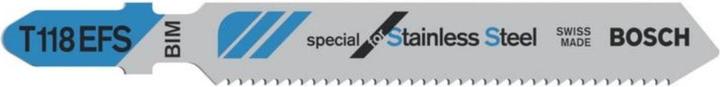 Actual product image Bosch Professional Zubehör PRO Stainless Steel T118EFS Jigsaw blade, 83 mm, 5 pcs.
