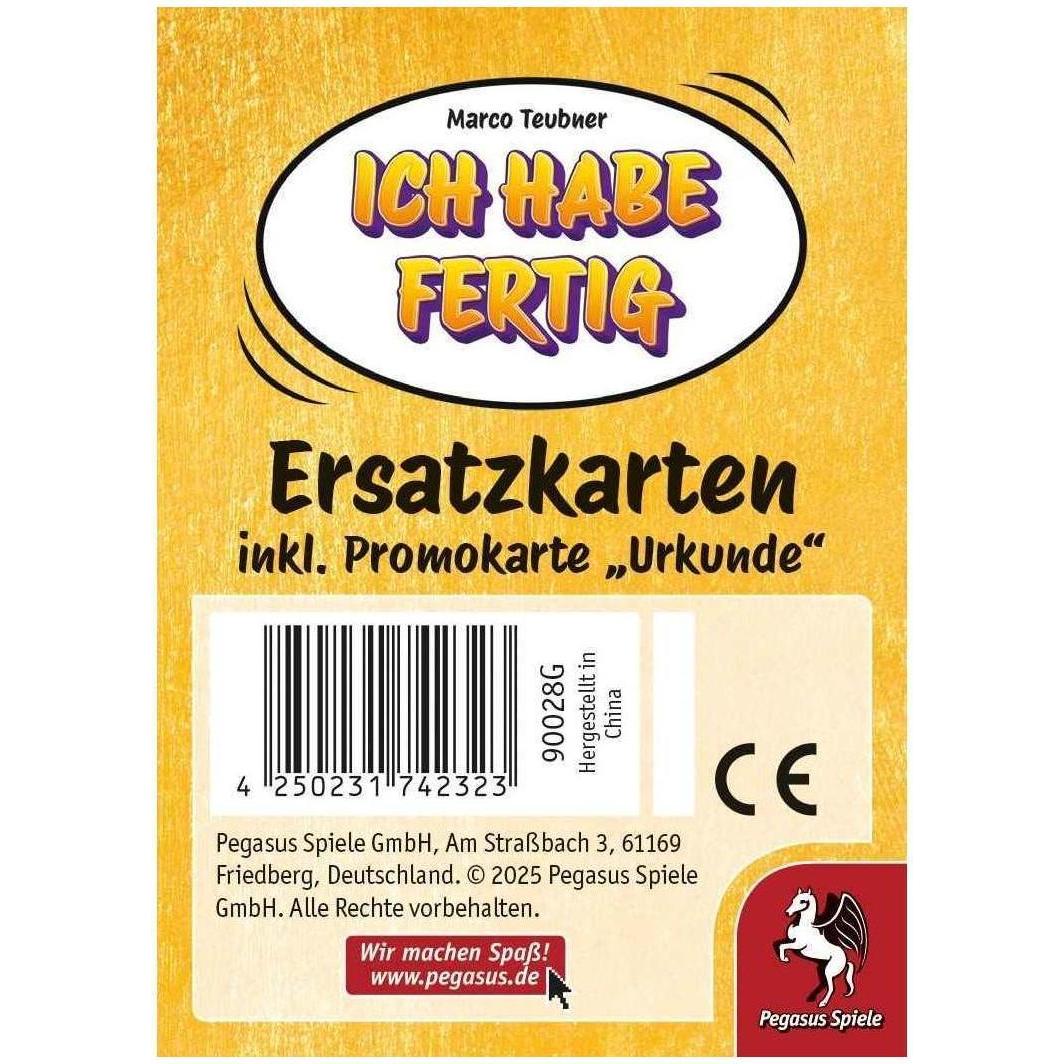 Pegasus Ich habe fertig! - Ersatzkarten inkl. Promo 'Urkunde' (Tedesco)