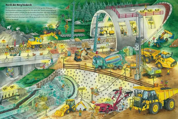 Image du produit Duden 24+: Bagger, Kran und Tunnelbau. Das grosse Wimmelbuch von der Baustelle (Allemand, Christina Brown, 2020)
