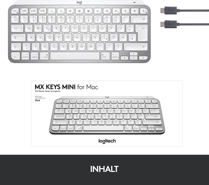 Image du produit Logitech Mx Keys Mini pour Mac (DE, Sans fil)