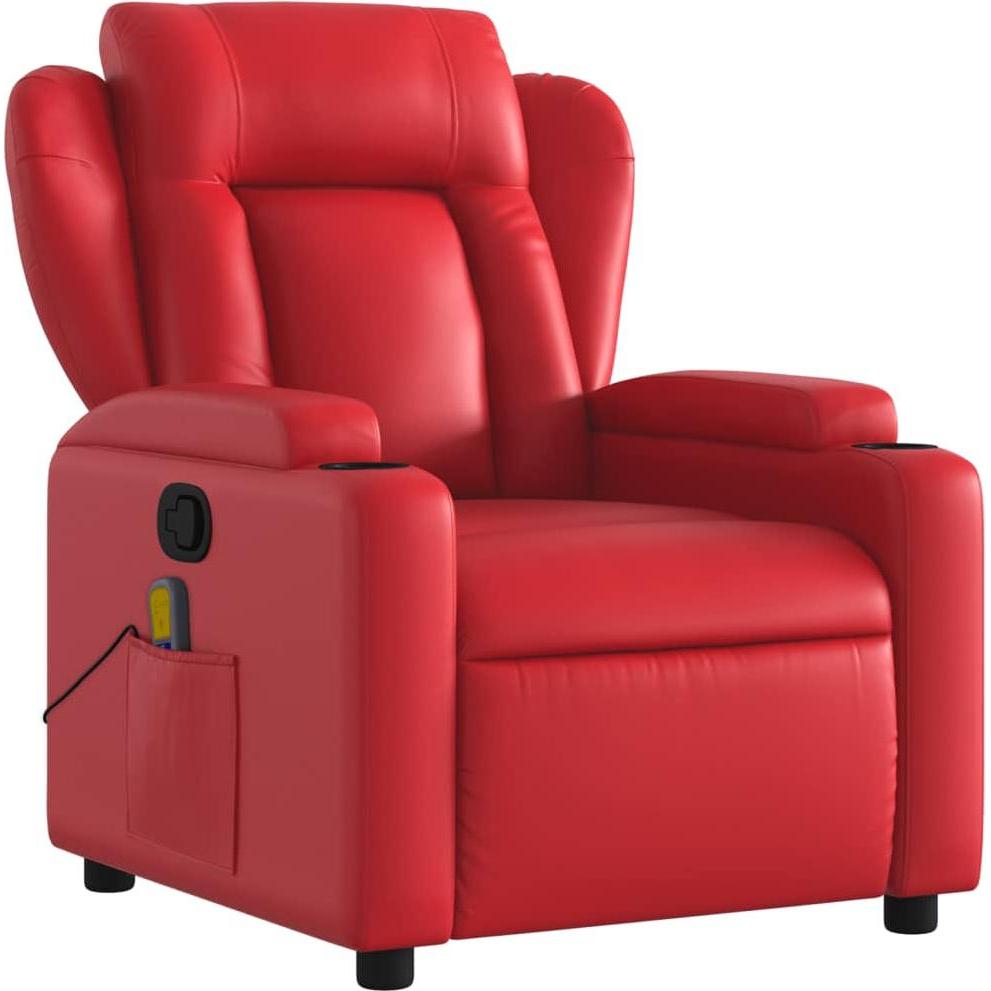 VidaXL, Massageliege + Massagesessel, Massagesessel Rot Kunstleder,Farbe: Rot,Material: Kunstleder