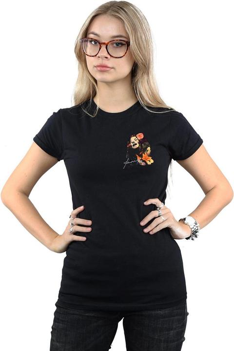 Immagine prodotto Janis Joplin Floral Faux Pocket Maglietta Donna (XXL)