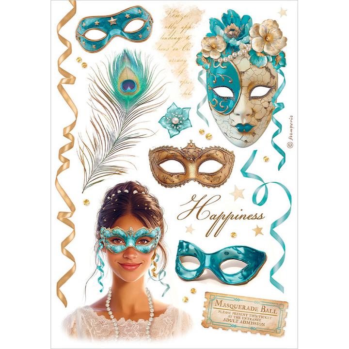 Immagine prodotto Stamperia Washi Pad "Masquerade", 8 Blatt, A5