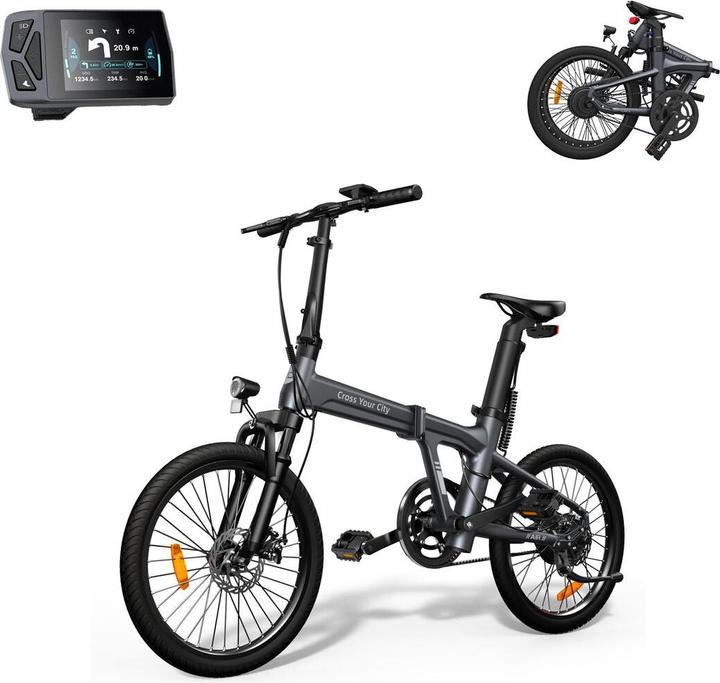 Xiaomi Elektrisches Fahrrad Ado Air 20S Grau 10000 Mah 20" 100 Km