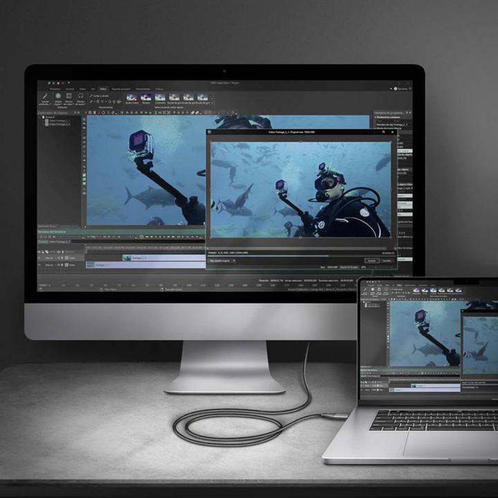 Actual product image Axagon USB C - HDMI (type A) (1.80 m)