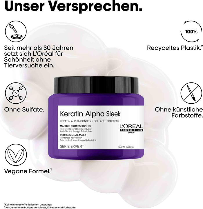 Image du produit L'Oréal Paris L'Oreal Alpha Sleek Keratin Mask 500ml (500 ml)
