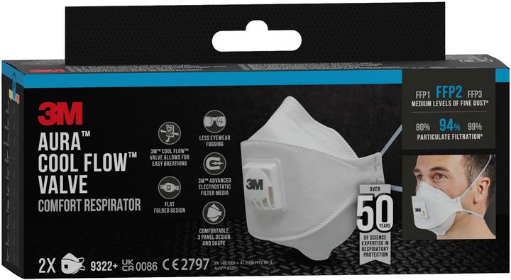 Produktbild 3M Atemschutzmaske Aura 9322+C2 (FFP2, 2 x)