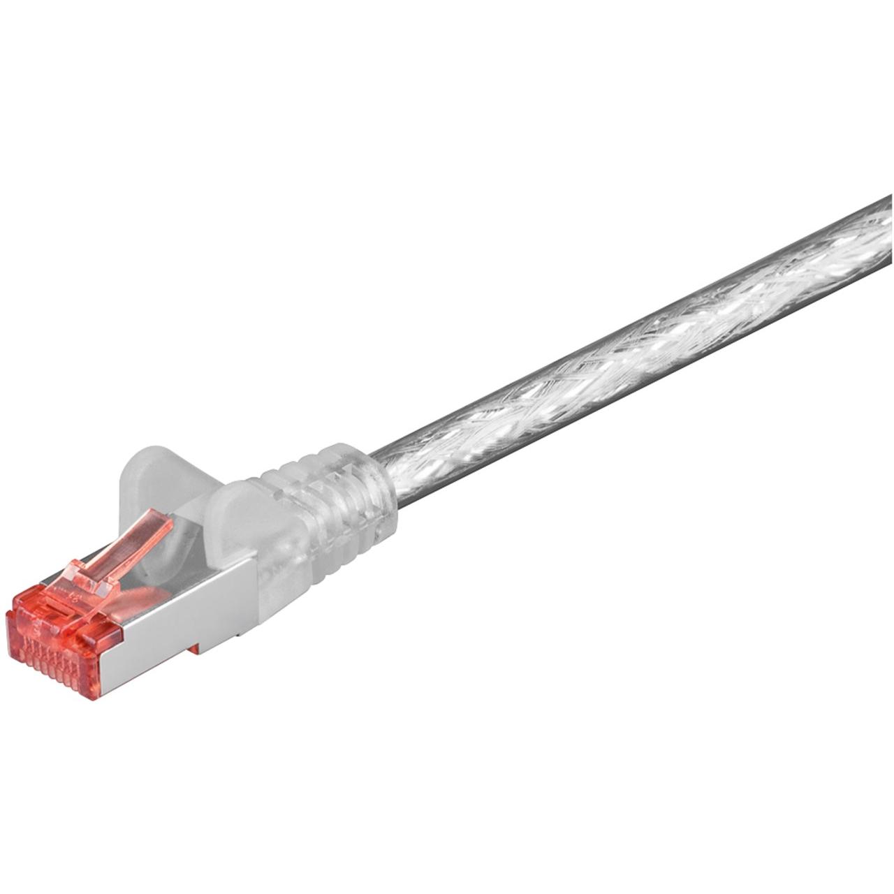 Goobay CAT 6 Patchkabel, S/FTP (PiMF), Transparent, 0.15 m (S/FTP, CAT6, 0.15 m), Netzwerkkabel