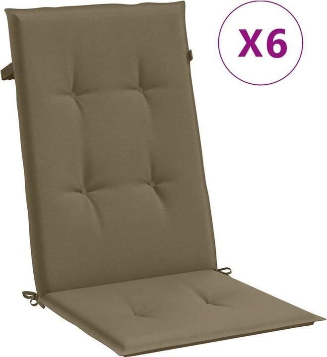 Actual product image vidaXL High-back cushions 6 pcs. fabric (120 x 50 x 4 cm)