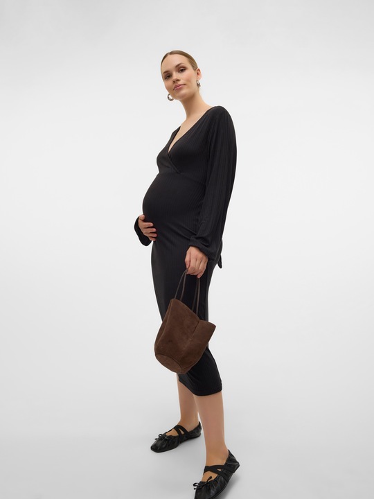 Produktbild Mamalicious Normal geschnitten V-Ausschnitt Midikleid Kleid (S)