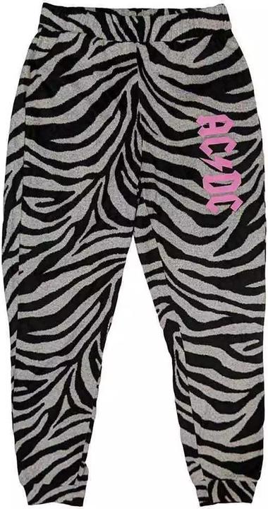 Actual product image AC/DC Womens/Ladies Zebra Print Logo Long Pyjama Set (S)
