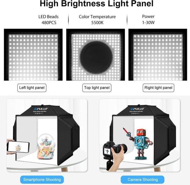Image du produit Puluz Folding Studio Shooting Tent Soft Box (Boîtier d'enregistrement)
