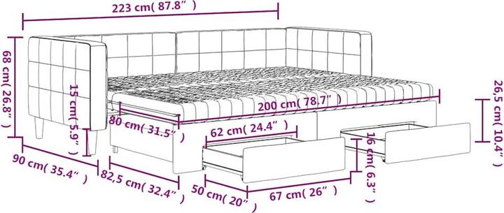 Produktbild vidaXL ausziehbares Tagesbett