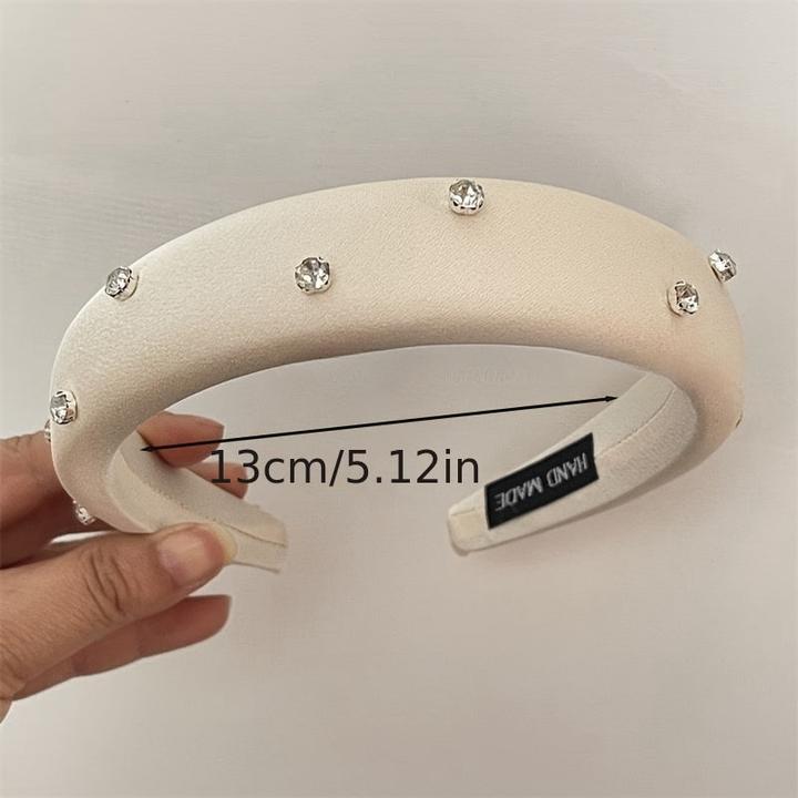 Produktbild Activity Board Elegant Rhinestone-Embellished Polyester Headband - Cute Solid Color Hairband for Dress Up, Single