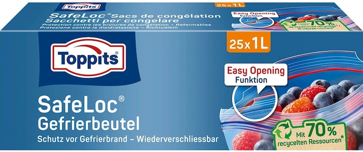 Toppits Double-sealed freezer bag SafeLoc (25 x)