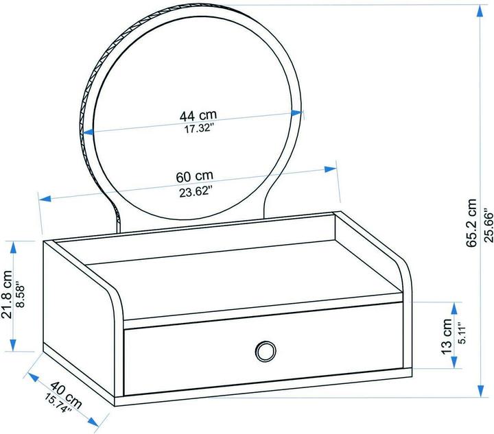 Produktbild Homitis Aura Make-Up Table (60 x 40 x 22 cm)