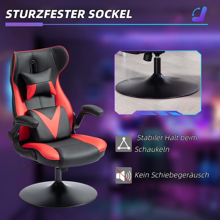 Image du produit Vinsetto Gaming-Stuhl Kunststoff, Metall Rot