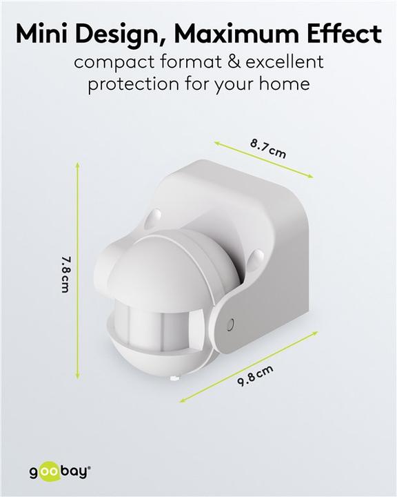 Produktbild Goobay Bewegungsmelder, neigbar, weiss