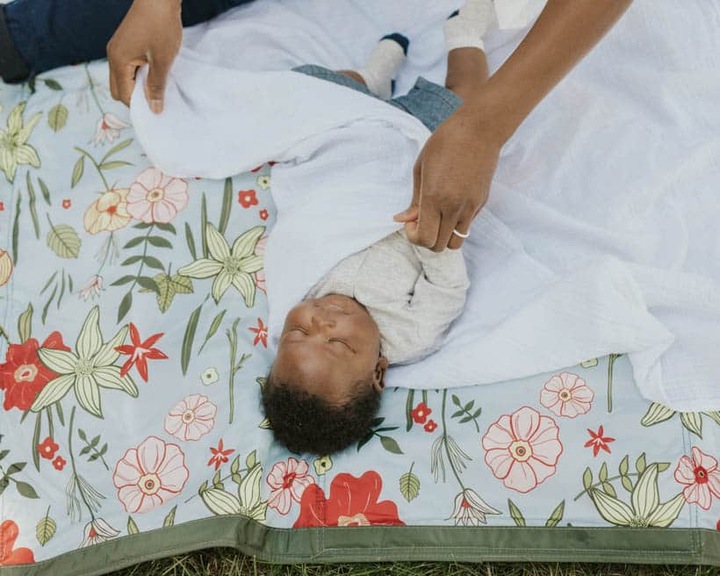 Actual product image little unicorn Outdoor Blanket Extra Big - Primrose Patch