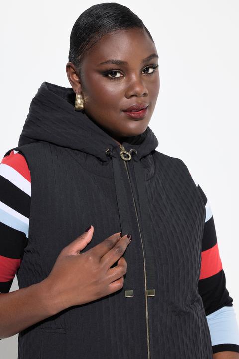 Produktbild Ulla Popken Weste, A-Linie, Kapuze, Zipper, wattiert (46, 48)