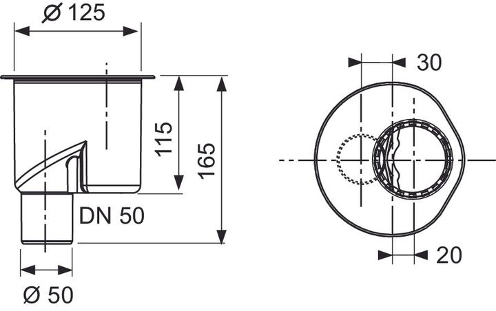 Image du produit TECE TECEdrainline évacuation verticale DN 50, 1,3 l/s (Ensemble de drainage)