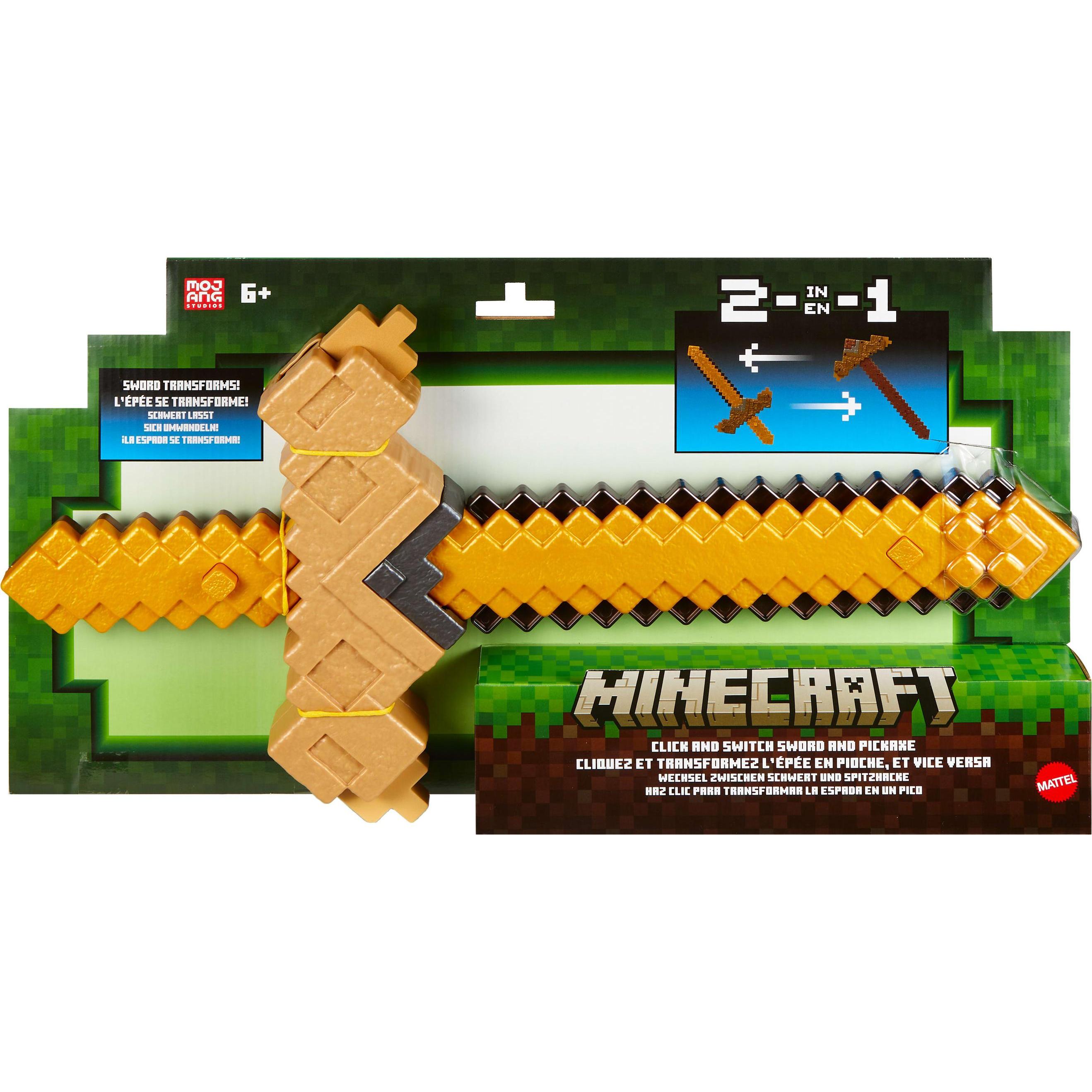 Mattel MINECRAFT Click and Switch Sword and Pickaxe Roleplay (JKC15)