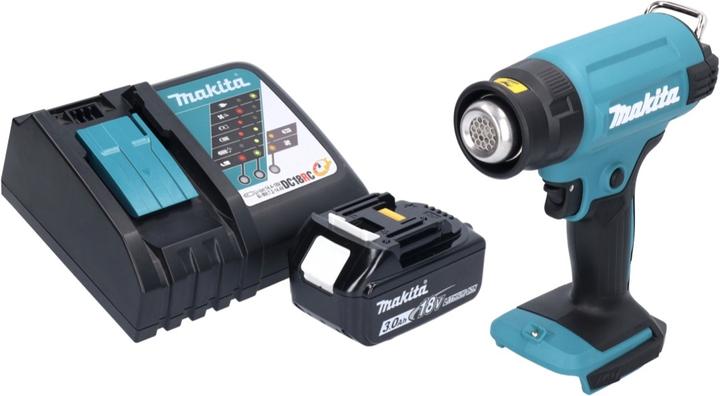 Image du produit Makita DHG 180 RF1 Pistolet à air chaud sans fil 18 V 550 °C + 1x batterie 3,0 Ah + chargeur
