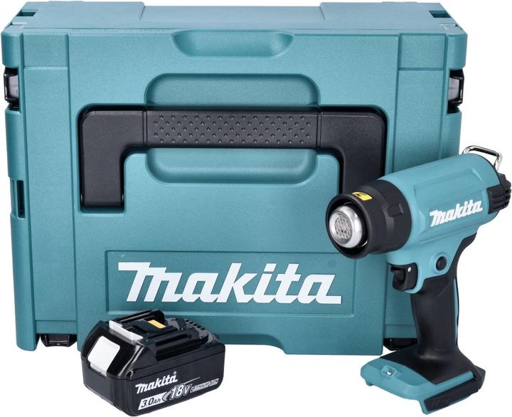 Image du produit Makita DHG 180 F1J Pistolet à air chaud sans fil 18 V 550 °C + 1x batterie 3,0 Ah + Makpac - sans chargeur