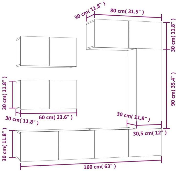 Produktbild vidaXL TV-Schrank-Set