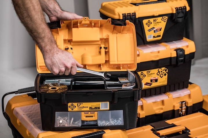 Image du produit Forte tools Toolbox en 16,5x13,6x32 cm, boîte à outils, mallette avec languettes métalliques et organe interne (1 pièces)